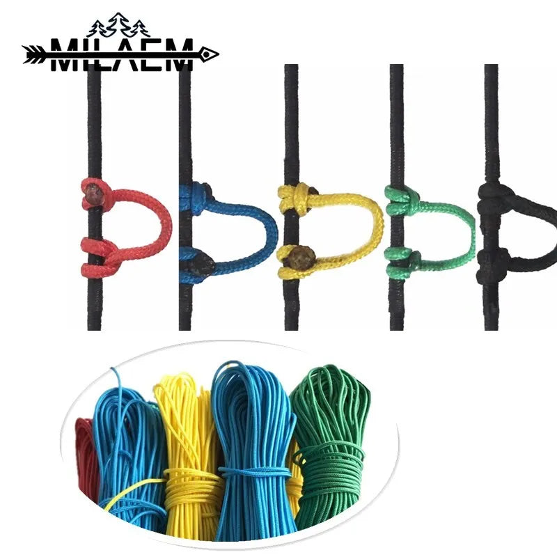 3 Meter Archery Compound Bow D Loop Rope Nylon String Cord Release U Rope Nocking D Ring Hunting Shooting Accessories Outdoor