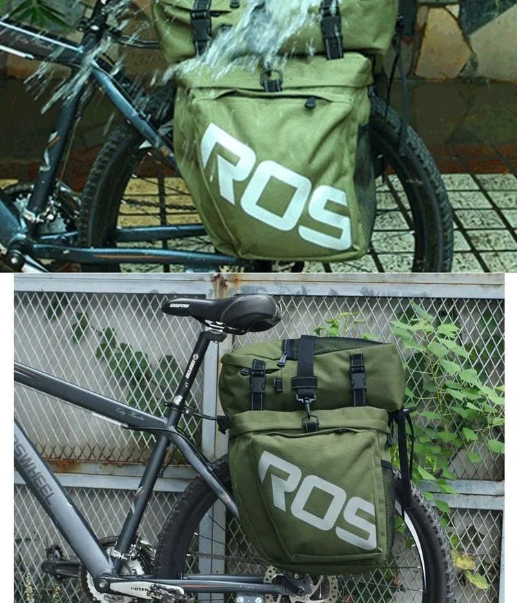 37L Large Capacity Double Side Bike Carrier Rack Bag 3 In 1 Waterproof Road Bicycle Luggage Pannier Rear Pack Seat Trunk Bag