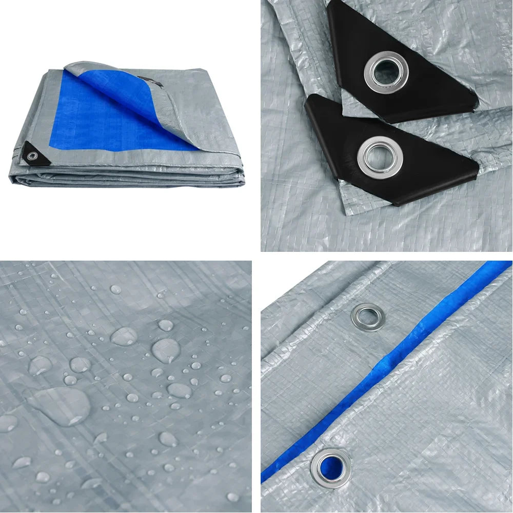Tarpaulin Waterproof Canopy Heavy Duty Tarp Sheet Cover with Grommet Multi Rain Cover For Outdoor Terrace Plant Garden Porch
