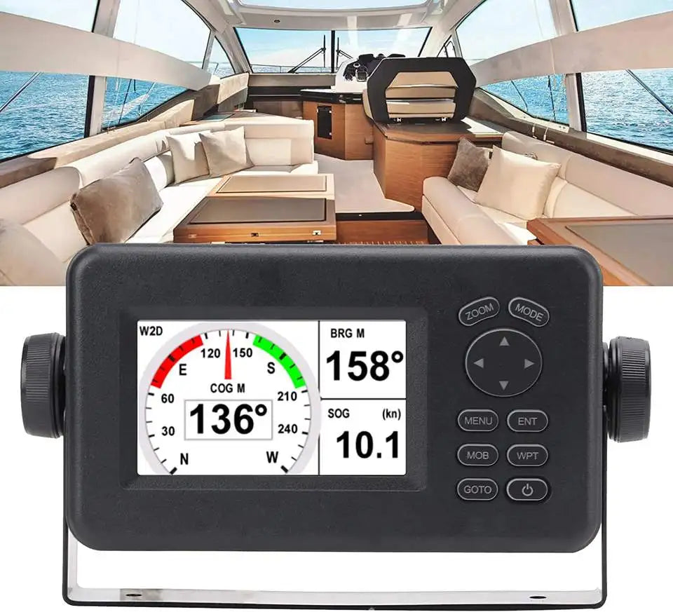 HP-528A 4.3-inch Color LCD Chart Plotter Built-in Class B+ AIS Transponder Combo High Sensitivity Marine GPS Navigator