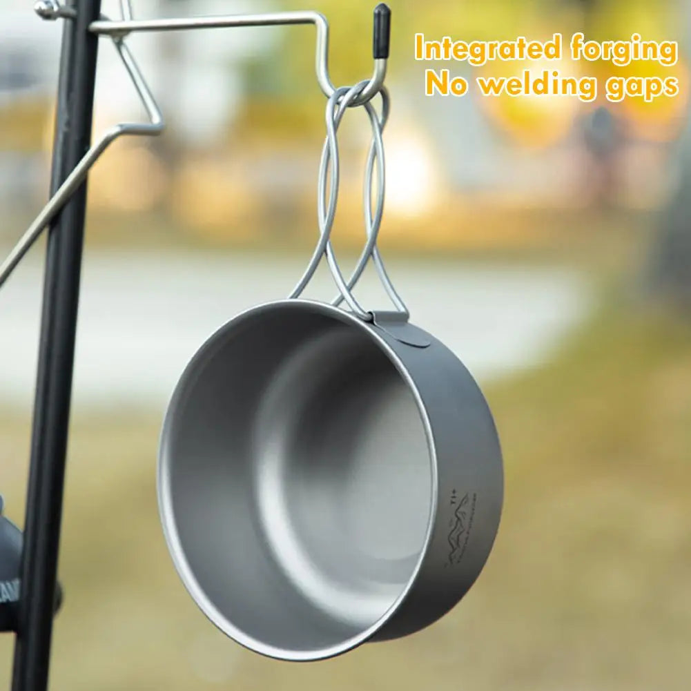 Titanium Camping Cookware Set Ultralight Pot Pan Bowl with Handle for Backpacking Hiking Outdoor Picnic Cooking Utensils