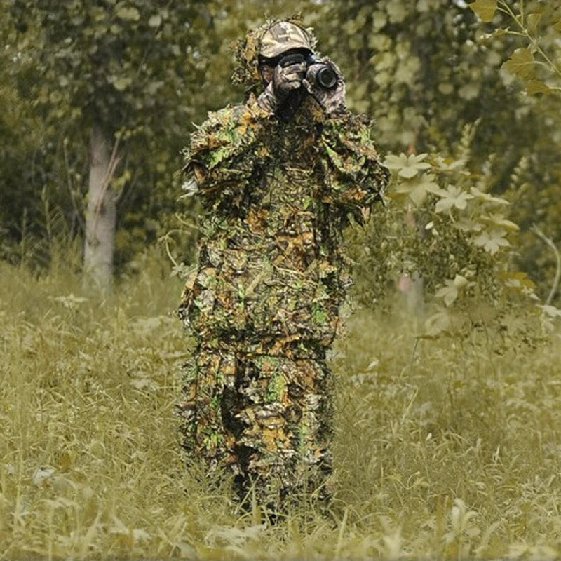 Outdoor hunting camouflage cloak leaf Suit camouflage suit Ghillie suit raincoat style Bird Watching Photography clothes