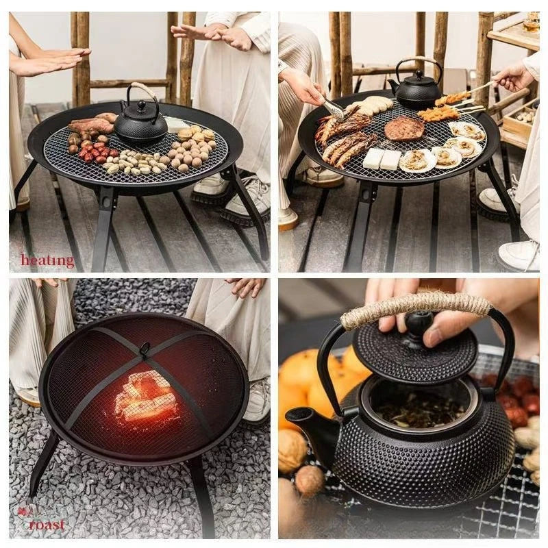 Portable Charcoal BBQ Grill Compact Outdoor Cooking Smokeless Barbecue Grill for Camping Backyard Picnics Family Gatherings