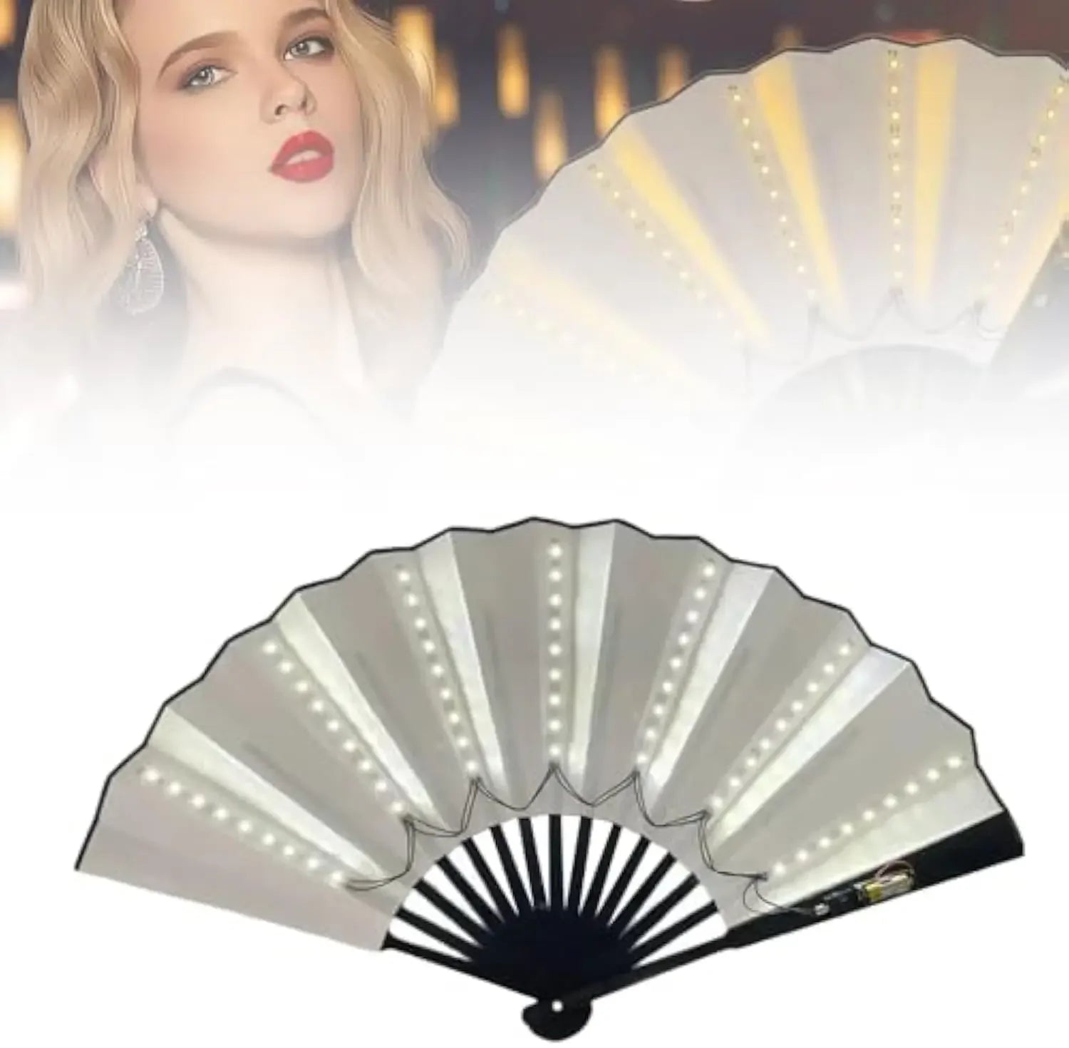Party Led Hand Fan,, Line Dance Popping Fans, Boots On The Ground Fan,Hand Fan Glowing Stage Performance, Birthday Wedding Decor