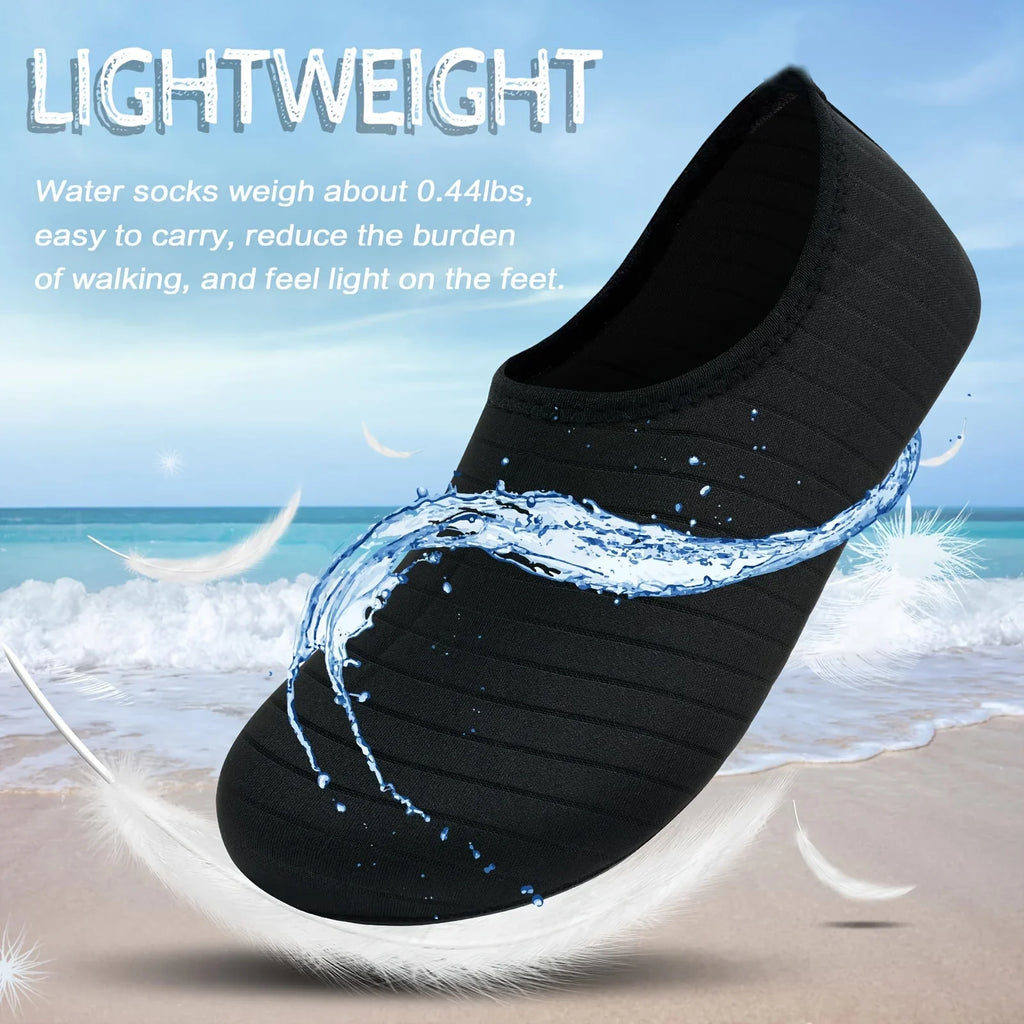 1Pair Water Shoes Women Men Barefoot Socks Anti-Slip Quick-Dry Beach Swim Water Sports Shoes Summer Casual Sports Water Sneakers