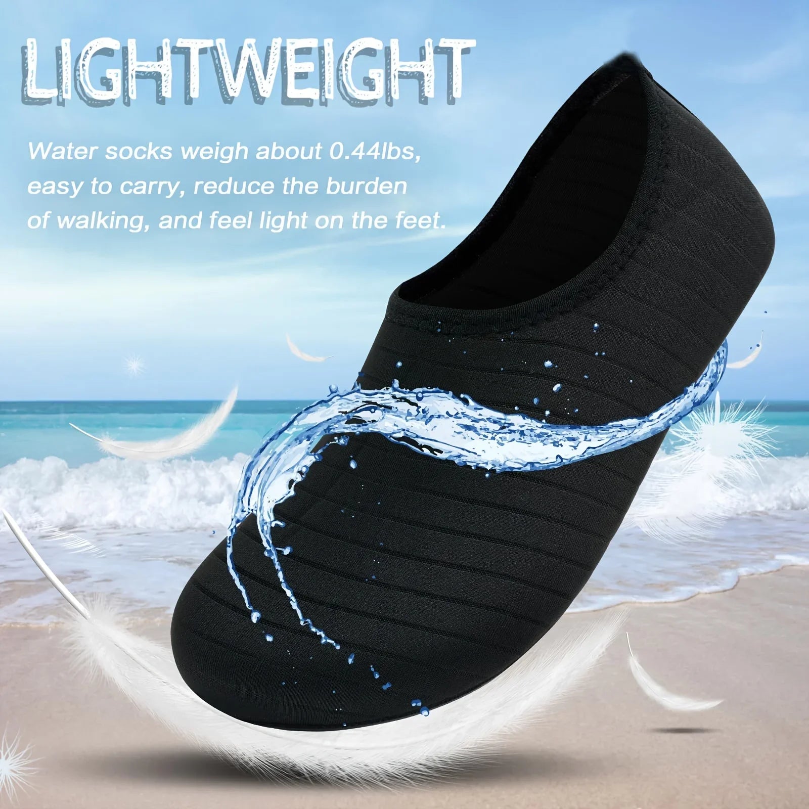 1Pair Water Shoes Women Men Barefoot Socks Anti-Slip Quick-Dry Beach Swim Water Sports Shoes Summer Casual Sports Water Sneakers