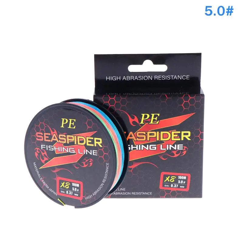 8 Strands 100M PE Braided Fishing Line Multifilament Fishing Lines Sea Wire Fly Carp Braided Line Smooth Carp Fishing Line