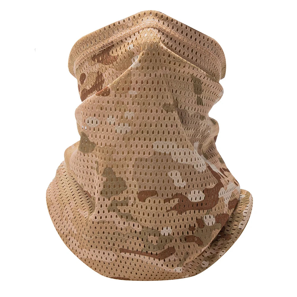 Camouflage Windproof Neck Gaiter Scarf Outdoor Sports Half Face Mask Running Skiing Cycling Bandana Breathable Motorcycle Mask