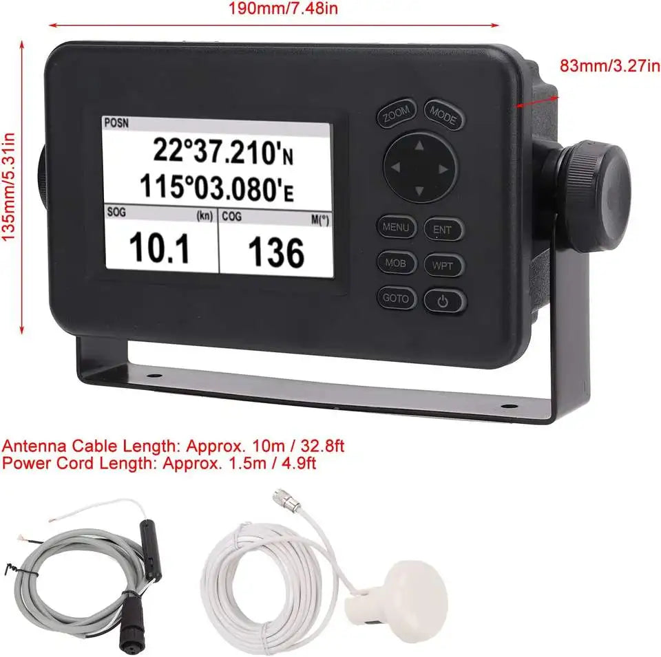 HP-528A 4.3-inch Color LCD Chart Plotter Built-in Class B+ AIS Transponder Combo High Sensitivity Marine GPS Navigator