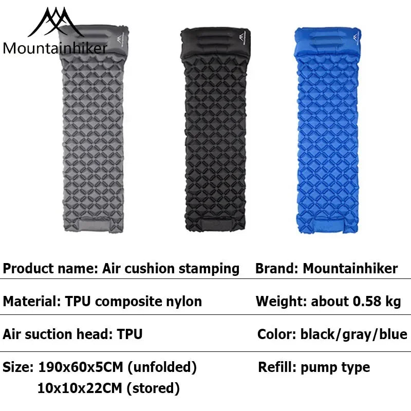 Mountainhiker Ultralight Self-inflating Air Mattress Thicken Sleeping Pad Inflatable Beach Picnic Mat Camping Tent Air Cushion