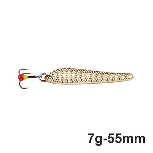 FTK 55mm 70mm Ice Fishing Lure Jigs Spoon 5g/12g Balancers Hard Fishing Bait With Treble Hook for Winter Pesca Fishing Tackle