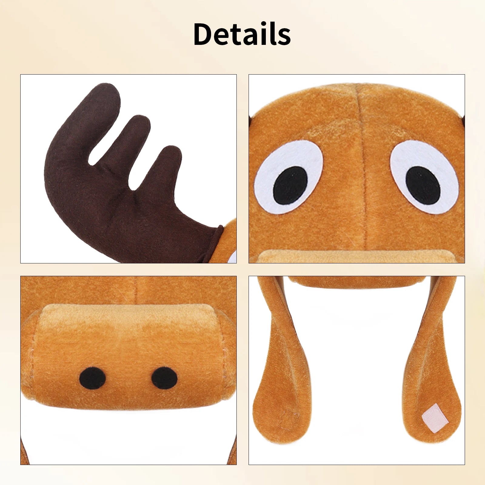 Animal Deer Hat Plush Cute Antlers Headwear Party Cosplay Costume Headpiece Accessory