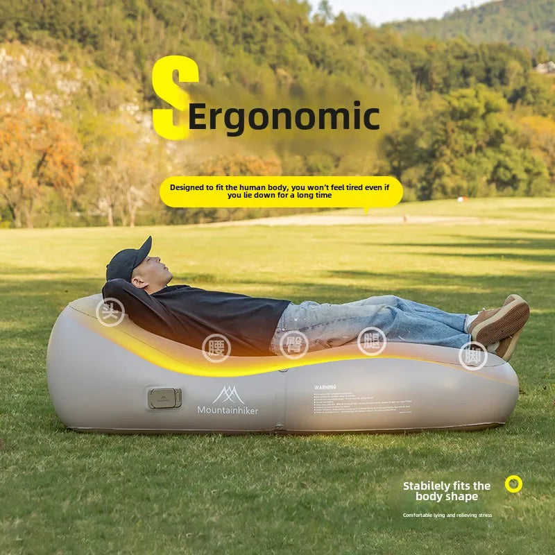 MOUNTAINHIKER Automatic Fast Inflatable Air Sofa Bed  Upgraded Outdoor Portable Air Mattress Lazy Cushion Camping Sleeping Mat