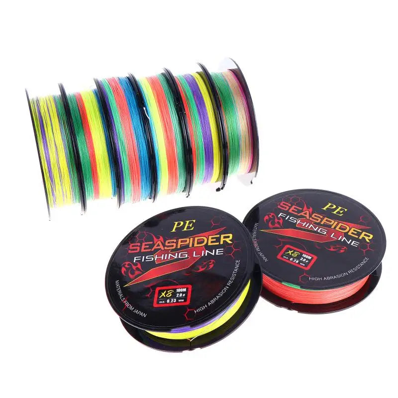 8 Strands 100M PE Braided Fishing Line Multifilament Fishing Lines Sea Wire Fly Carp Braided Line Smooth Carp Fishing Line