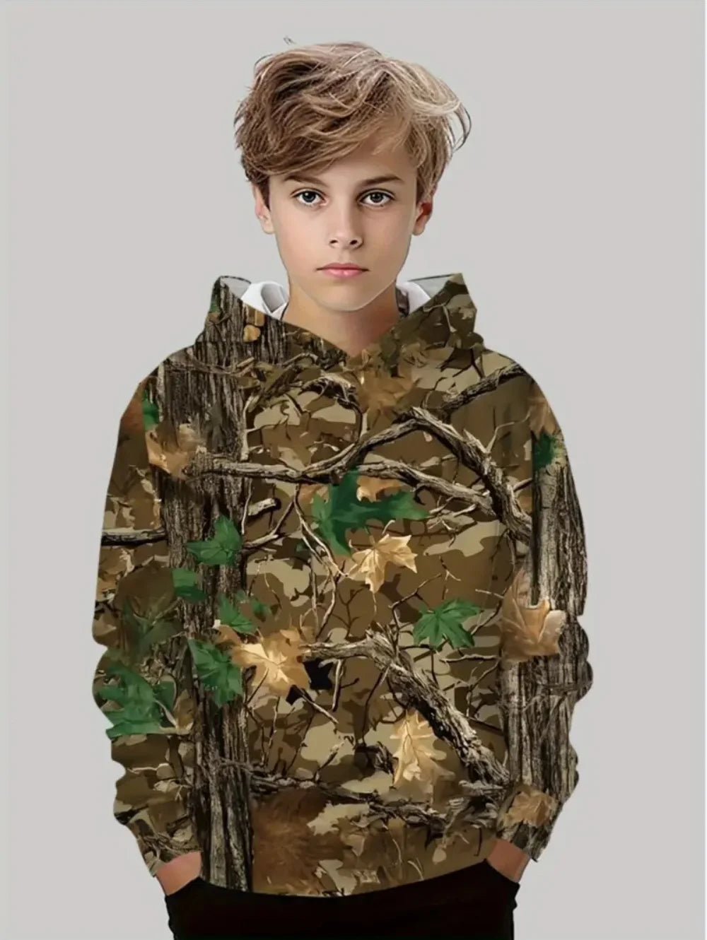 Camouflage Hunting Hoodies Forest Print Boy Clothes Outdoor Sports Long Sleeve Trip Tactical Training Esweatshirt Kids Clothing