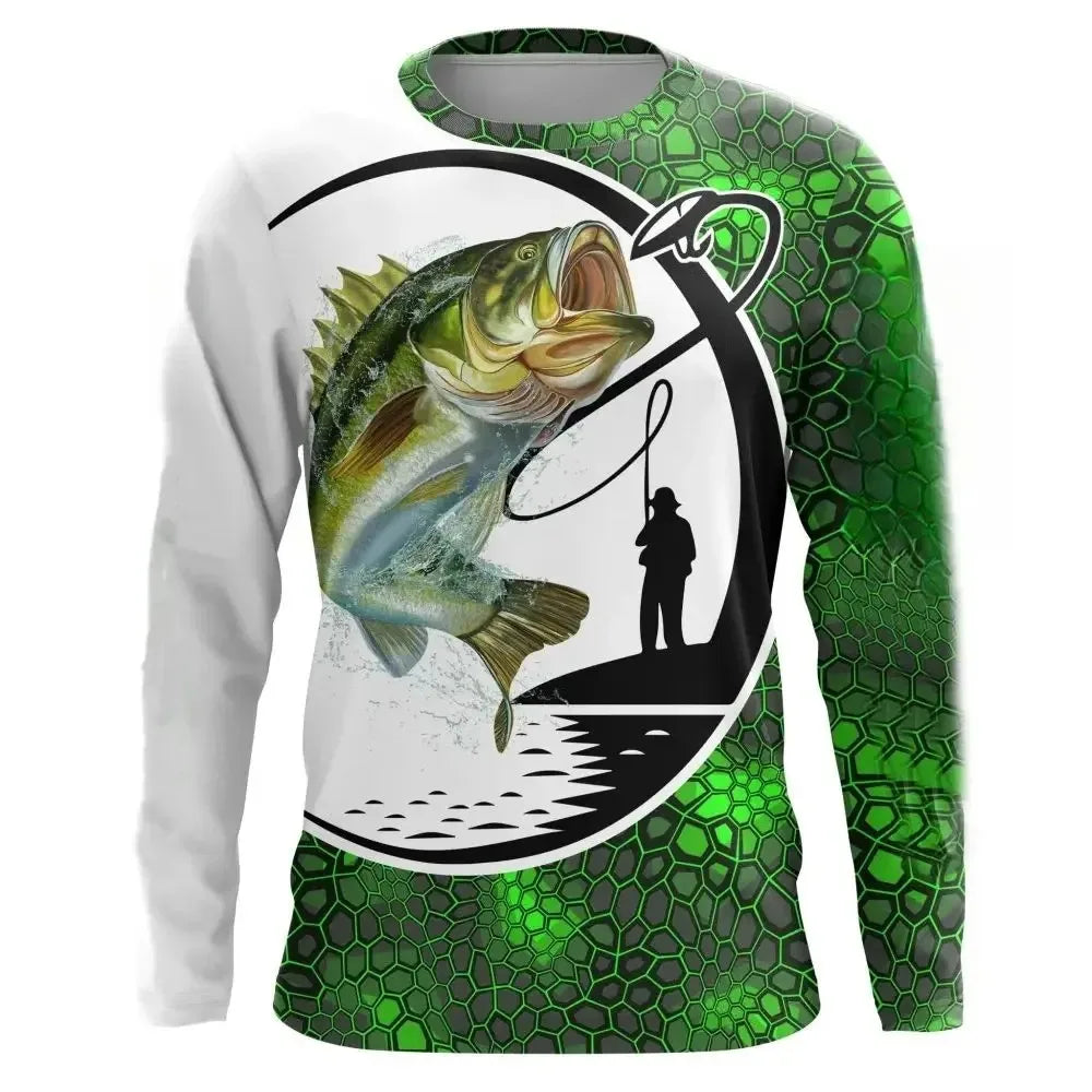 Fishing shirts men's T-shirts men's long-sleeved clothing autumn streetwear crew neck long-sleeved men's T-shirts men's cas