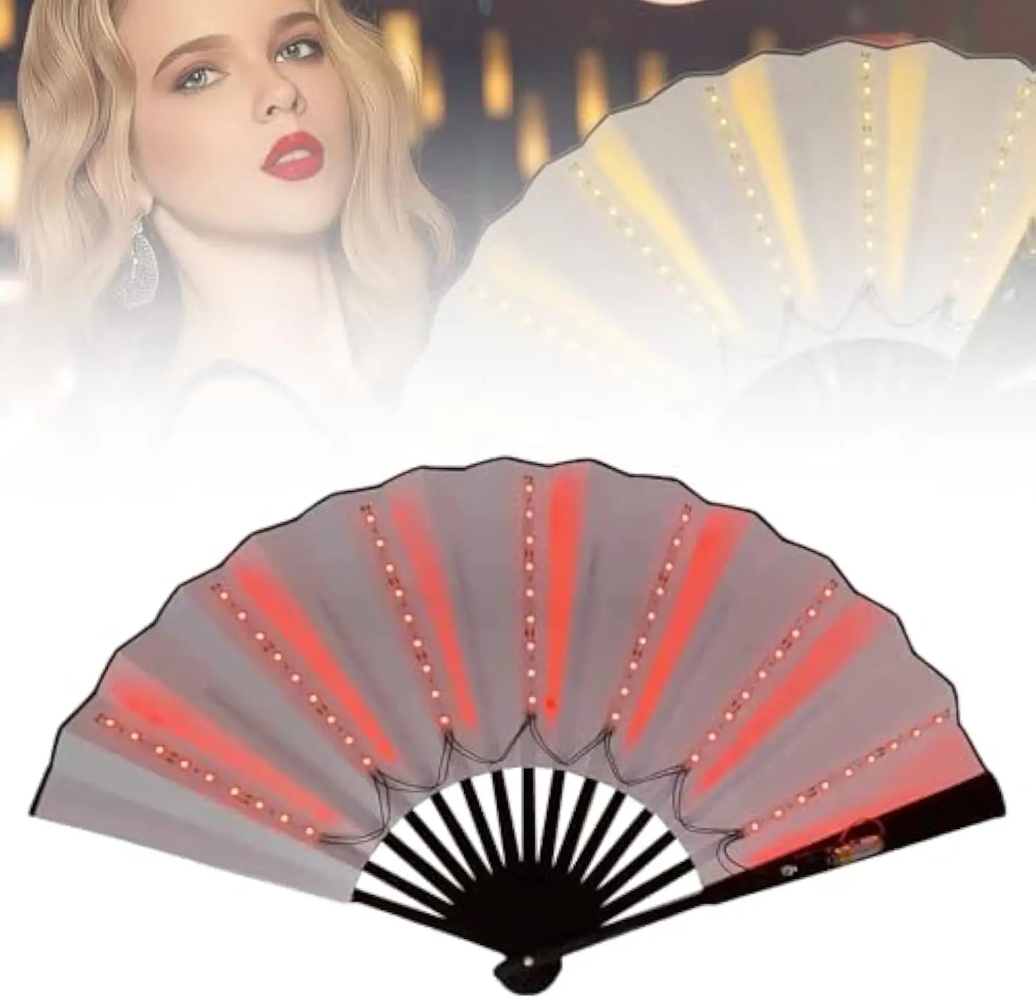Party Led Hand Fan,, Line Dance Popping Fans, Boots On The Ground Fan,Hand Fan Glowing Stage Performance, Birthday Wedding Decor
