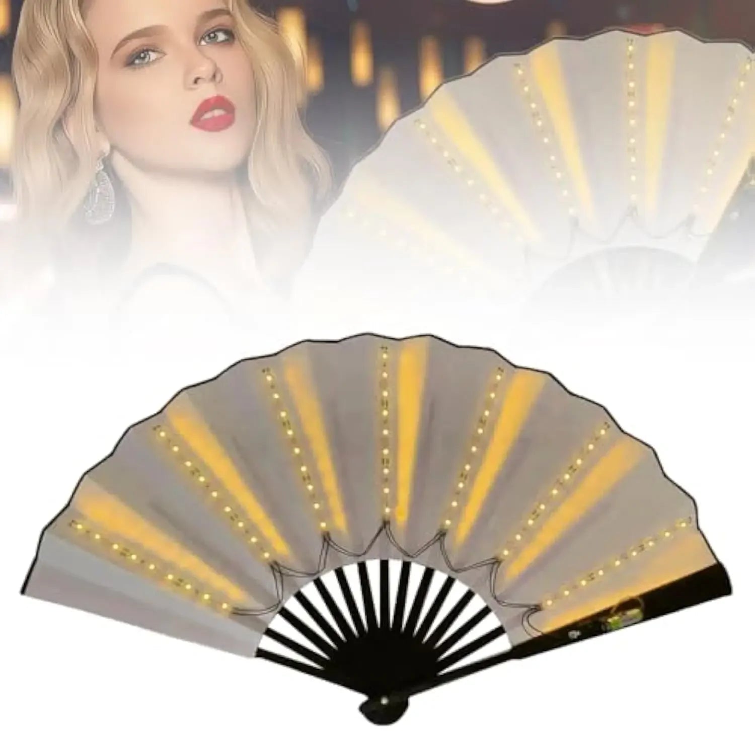 Party Led Hand Fan,, Line Dance Popping Fans, Boots On The Ground Fan,Hand Fan Glowing Stage Performance, Birthday Wedding Decor