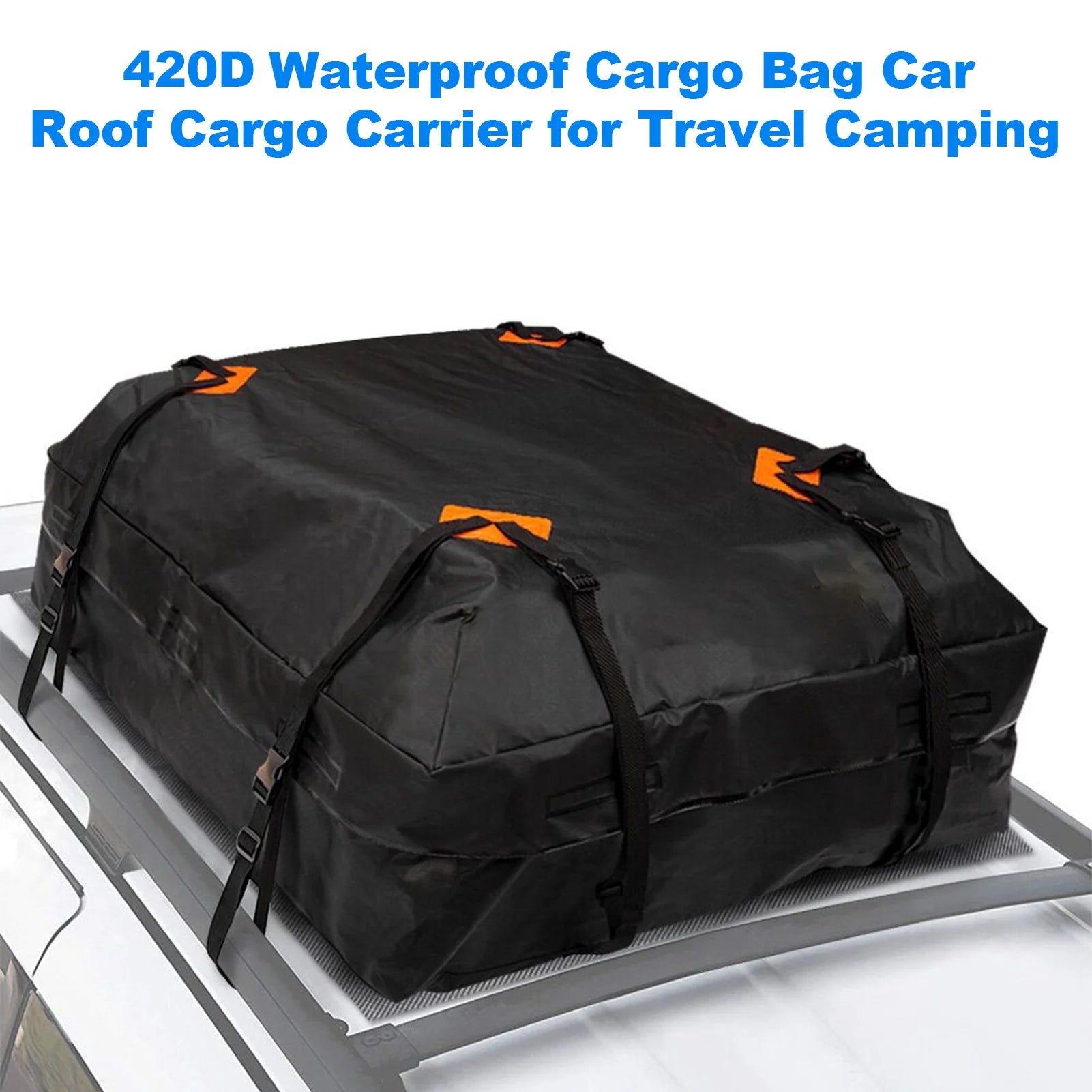 Universal Car 425L Cargo Bag 420D Waterproof Roof Cargo Carrier Luggage Bag Storage Cube Bag for Travel Camping Luggage Bags