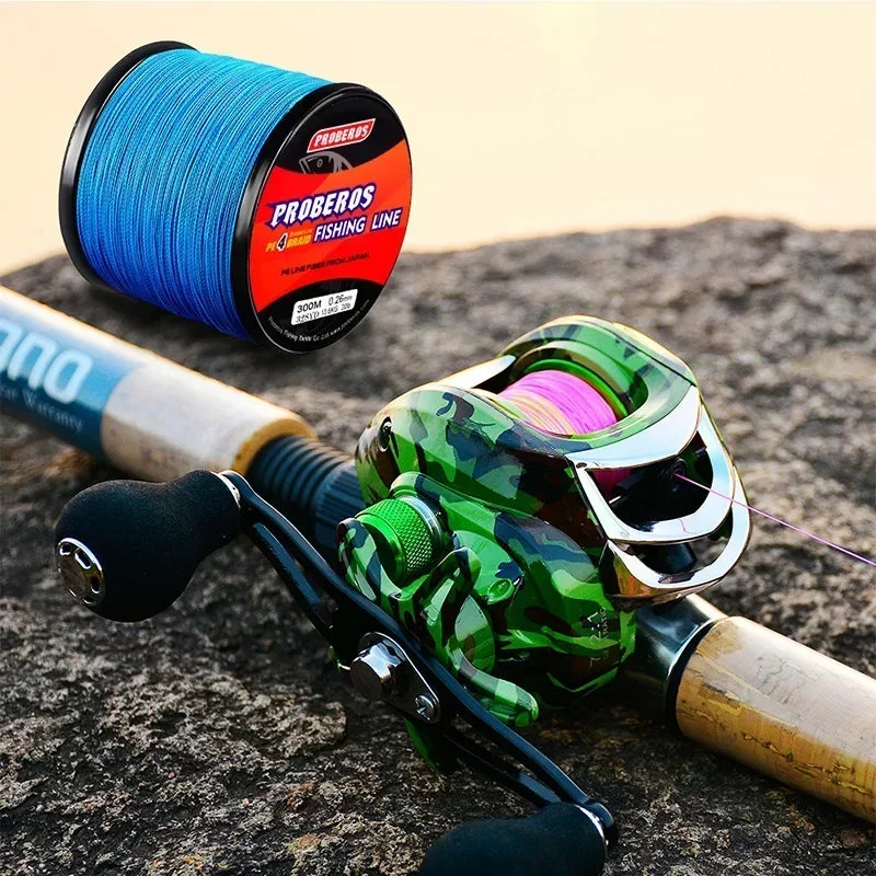 Fishing Line 300M, Durable Dyneema Material, Grey/Yellow/Blue/Green/Red, for Sea Fishing and Rock Fishing Main Line