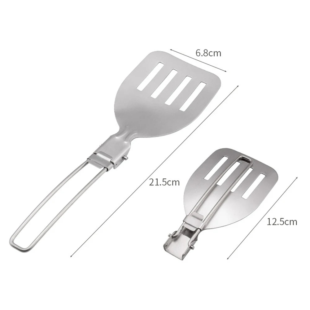 Cooking Utensils Stainless Steel Camping Cooking Utensils Foldable Lightweight Dinnerware Travel Picnic Equipment Supplies