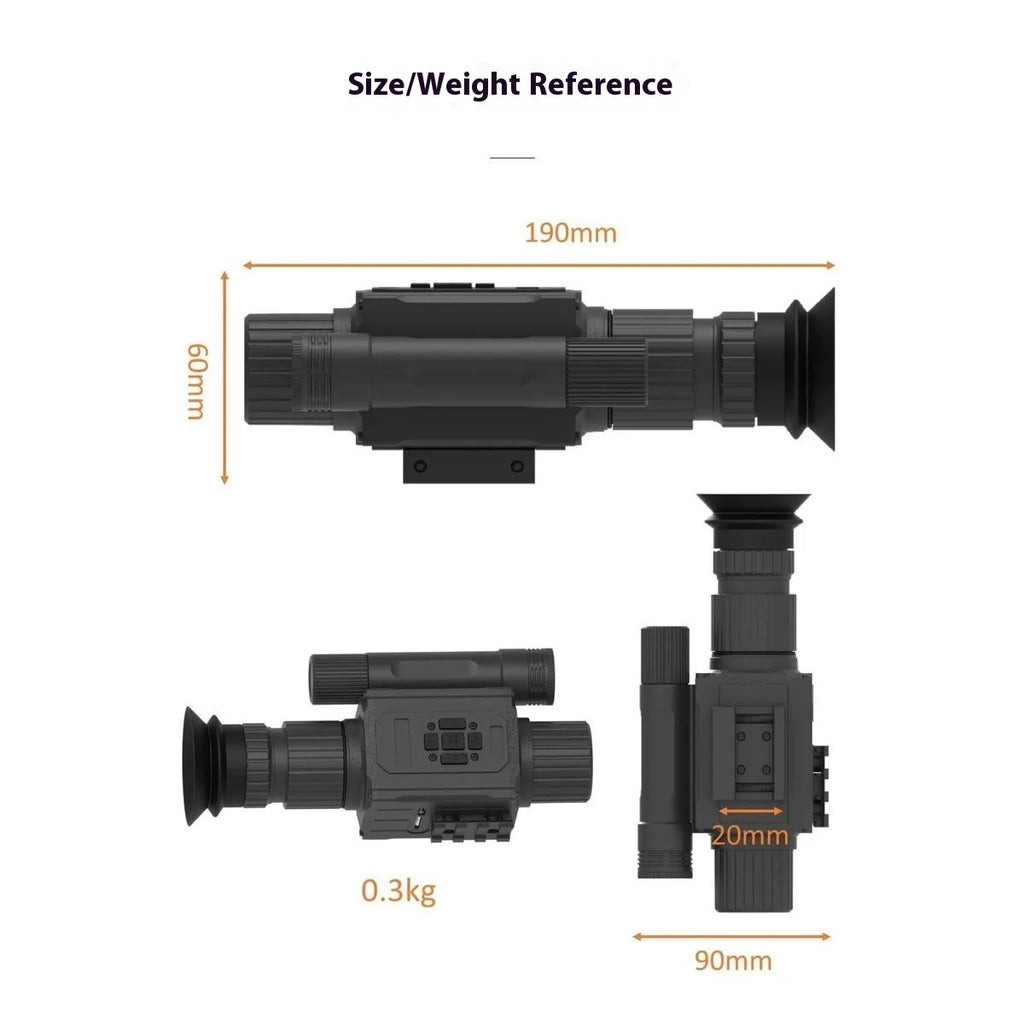 Hunting sight 1.4-inch screen, camera/video, COMS imaging, optical technology 5x magnification, visible up to 400 meters