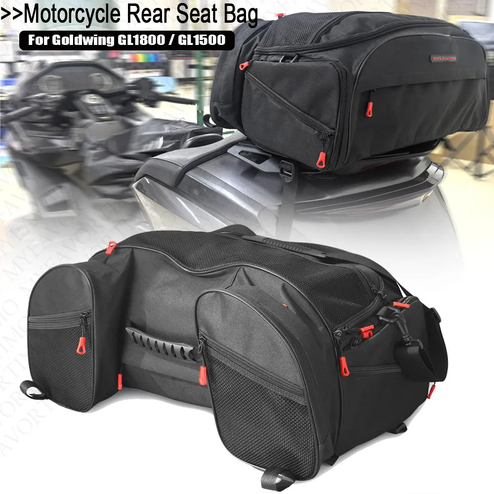 Motorcycle Rear Seat Luggage Rack Bag For Goldwing GL1800 GL1500 Trunk Tail Luggage Cases Top Bag large capacity Waterproof Bag