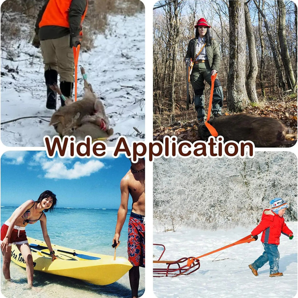 Deer Drag MultiPurpose Folding Pulling Strap Deer Hunting Gear For Field Dressing Tools Heavy Boxes Luggage Wild Boar Trees Goat