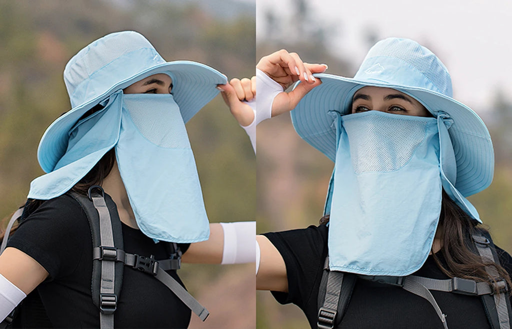 Fisherman's hat, male/womans sun hat, summer outdoor quick drying sun hat, fishing breathable sun hat, female face mask hat