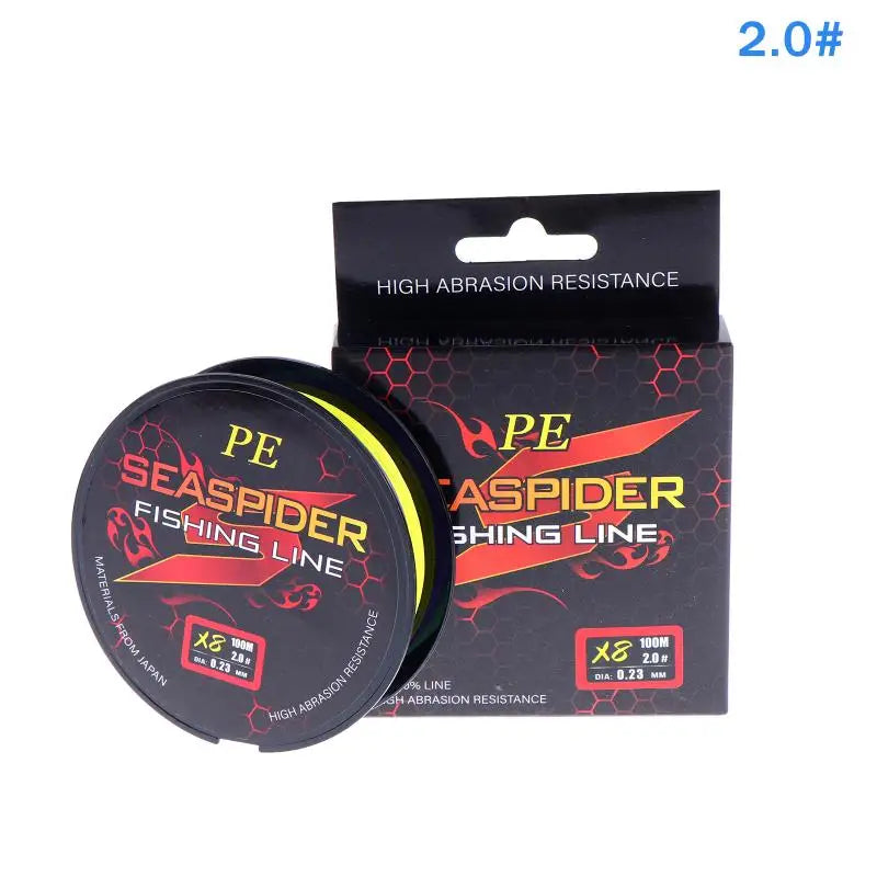 8 Strands 100M PE Braided Fishing Line Multifilament Fishing Lines Sea Wire Fly Carp Braided Line Smooth Carp Fishing Line