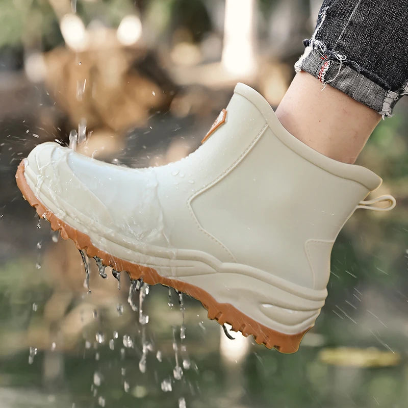 Men's & Woman's Rain Boots Outdoor Wear-Resistant Mountaineering Fishing Non-Slip Short-Tube Waterproof Water Shoes Rain Boots