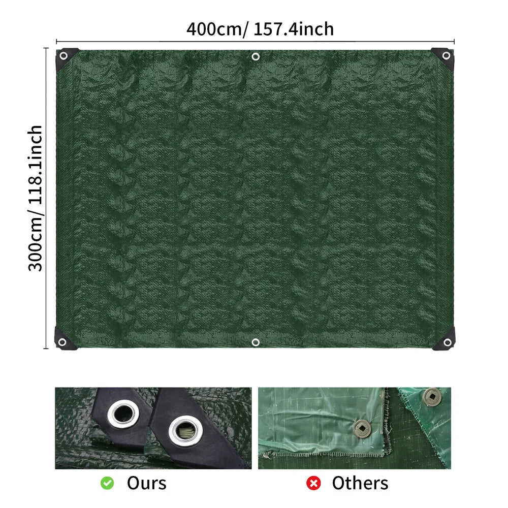 Tarpaulin Waterproof Canopy Heavy Duty Tarp Sheet Cover with Grommet Multi Rain Cover For Outdoor Terrace Plant Garden Porch