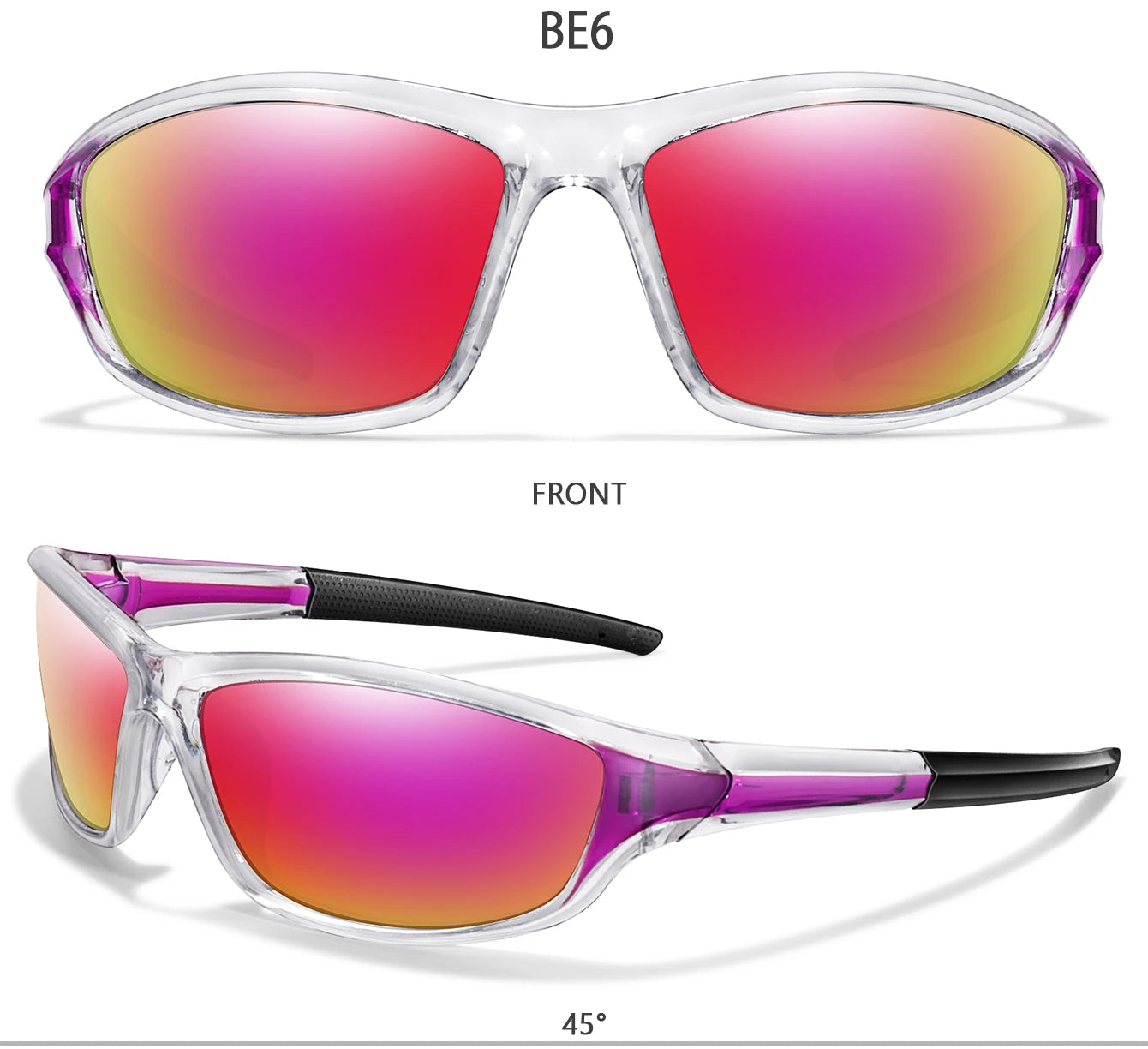 Polarized Fishing Sunglasses Men And Women Sports Colorful Glasses with UV protection for Outdoor Running, Hiking, Cycling
