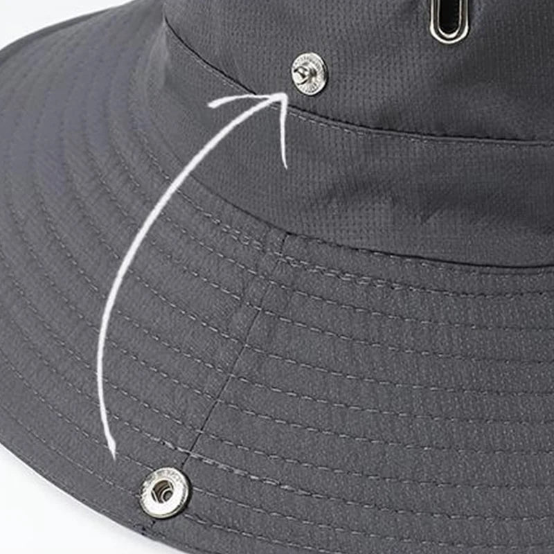 New Fisherman's Hat Fashionable and Versatile Sunscreen Mountaineering Hat Adjustable Breathable Waterproof Outdoor Camping Hat
