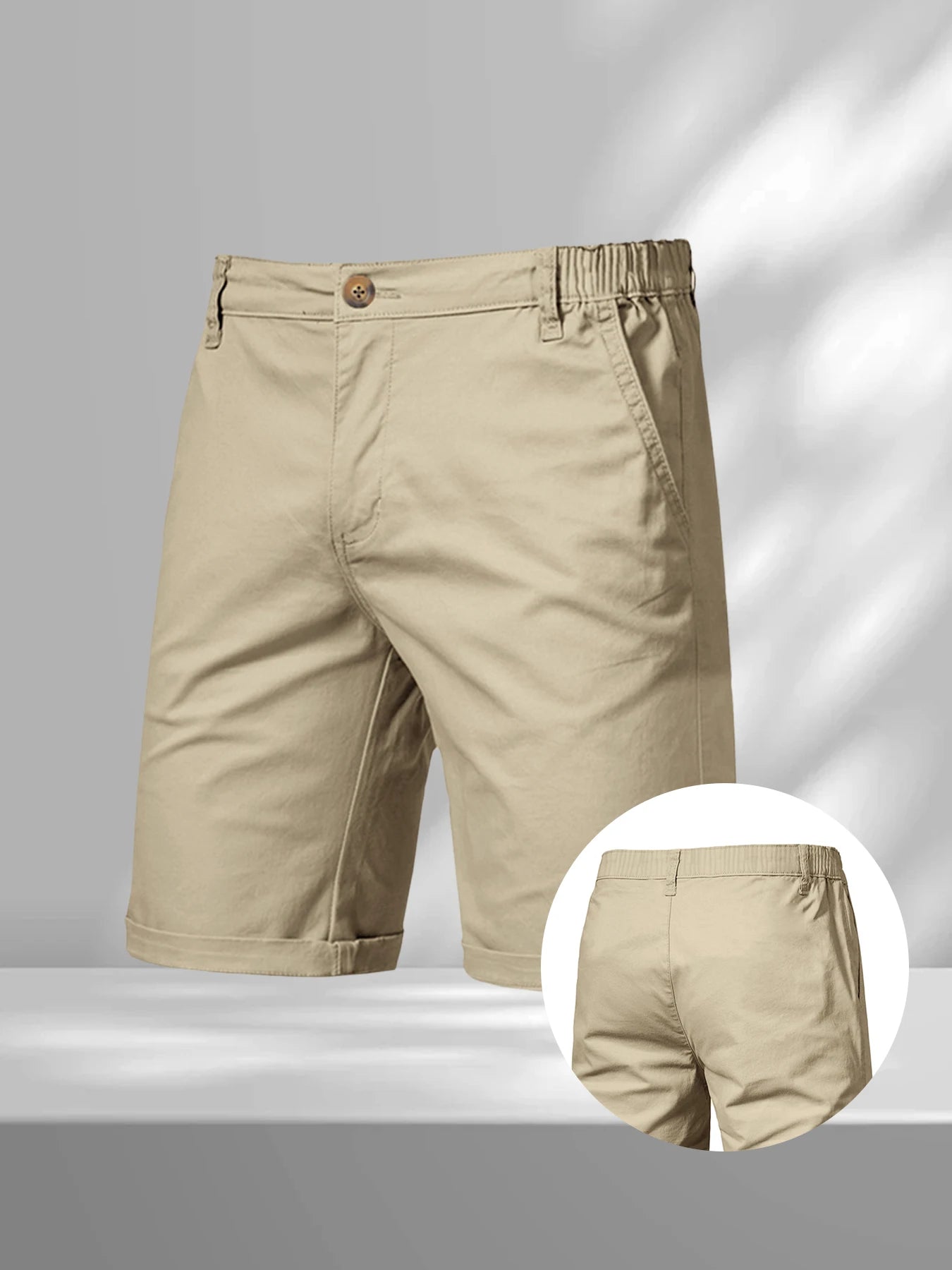 Summer Casual Cargo Shorts Men's Jogging Climbing Sports Short Elastic Waist Solid Color Male Jogger Work Hiking Shorts