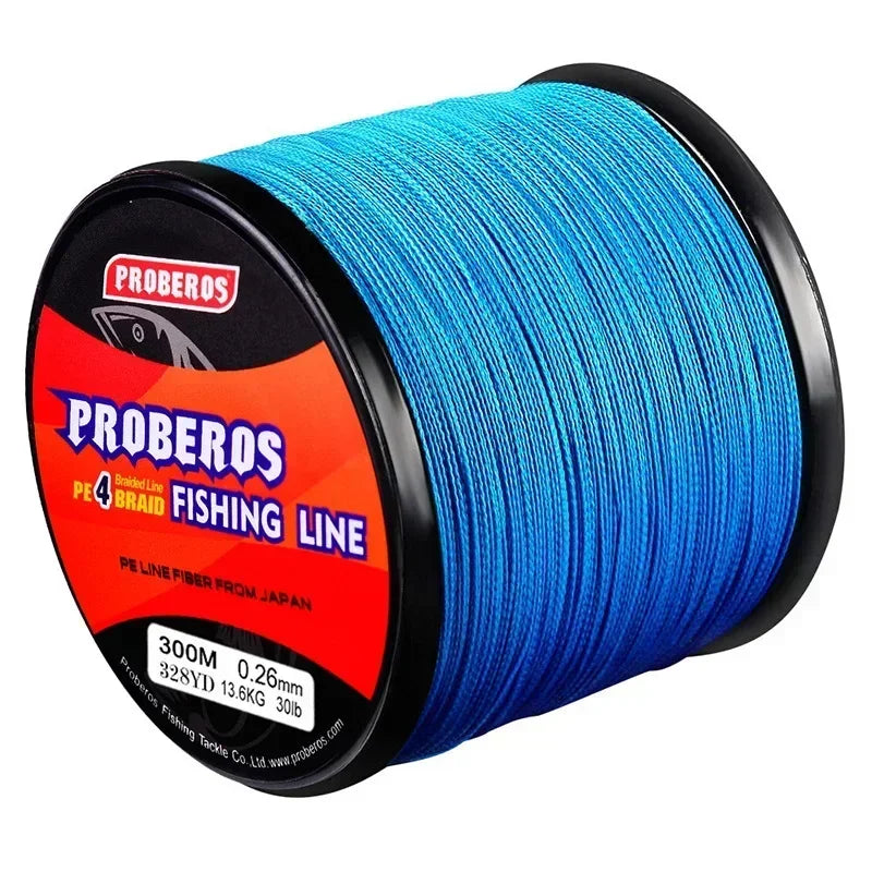 Fishing Line 300M, Durable Dyneema Material, Grey/Yellow/Blue/Green/Red, for Sea Fishing and Rock Fishing Main Line