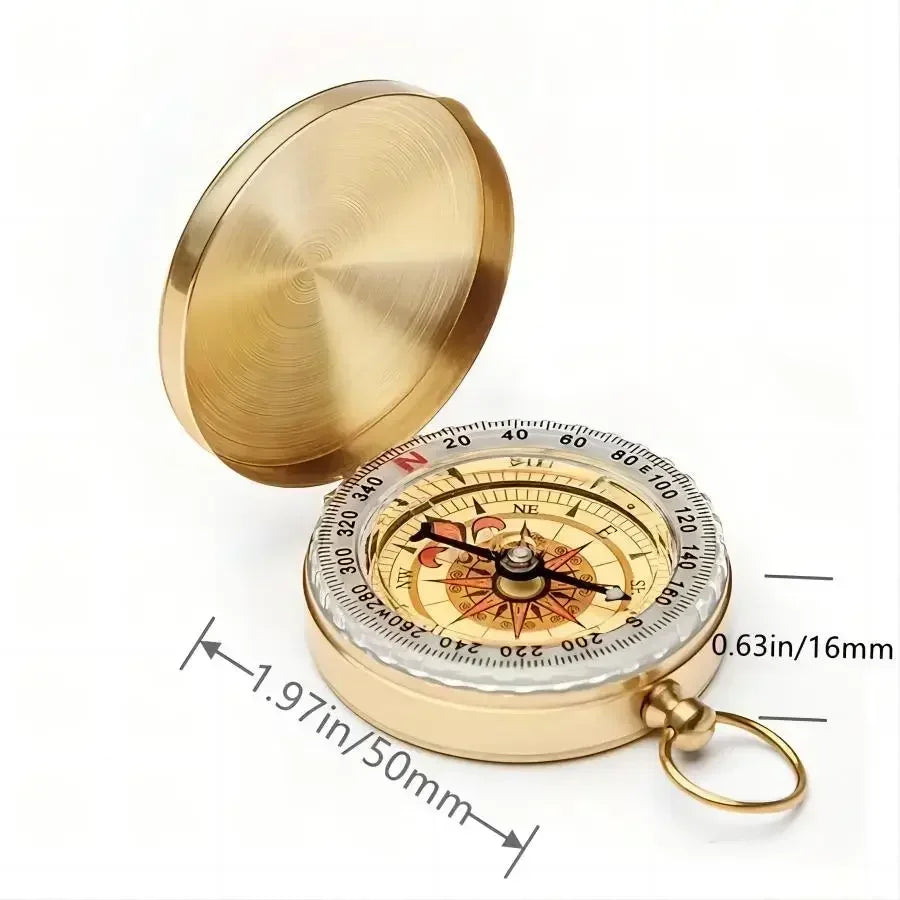 Survival Pocket Compass, Luminous Glow Metal Navigation Tool, Portable Waterproof Outdoor Gear for Hiking, Camping, Hunting