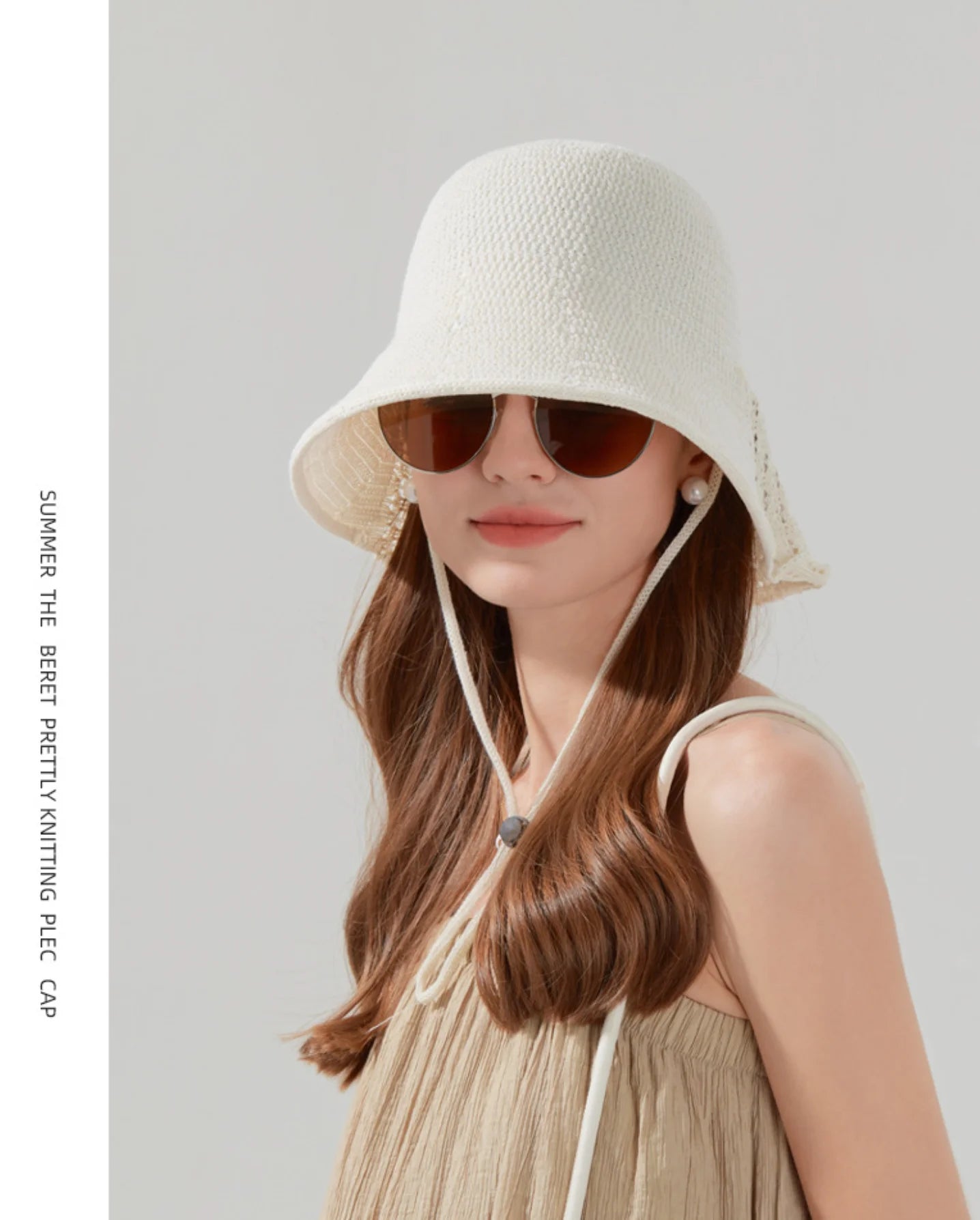 Hand-Woven Hollow-Out Fisherman's Hat with Button Design - Breathable and Comfortable - Sun Protection Hat for Daily Commuting and Beach Vacations - Holiday Gift