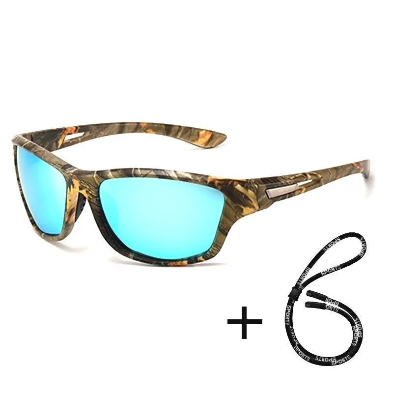 Men's Polarized Fishing Sunglasses With Glasses Chain For Men Women Driving Hiking Sun Glasses Fishing Eyewear