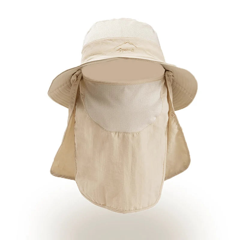 Fisherman's hat, male/womans sun hat, summer outdoor quick drying sun hat, fishing breathable sun hat, female face mask hat