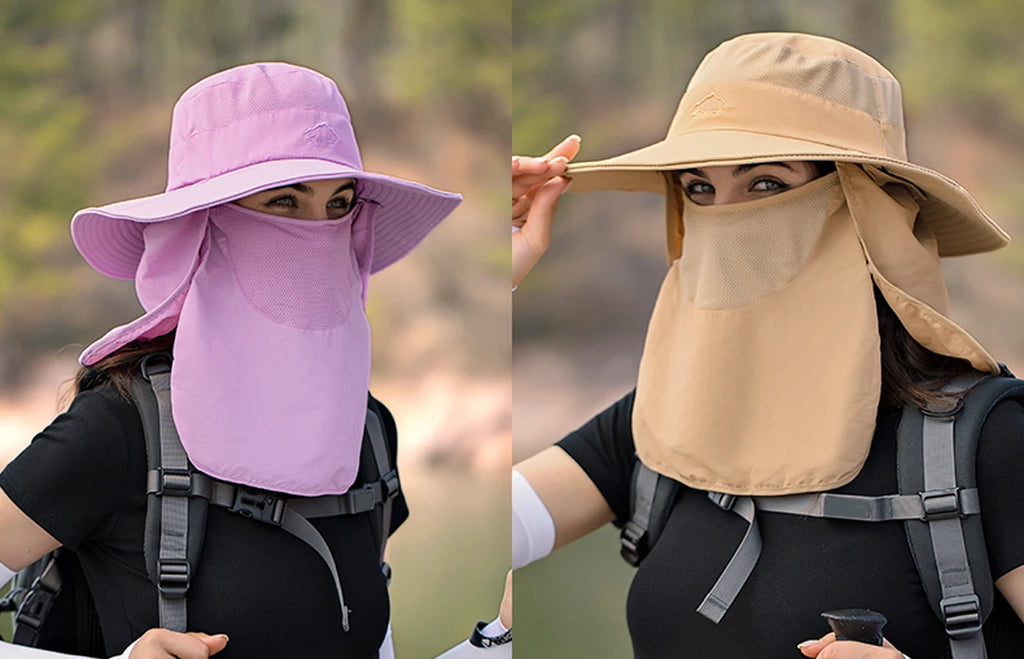 Fisherman's hat, male/womans sun hat, summer outdoor quick drying sun hat, fishing breathable sun hat, female face mask hat