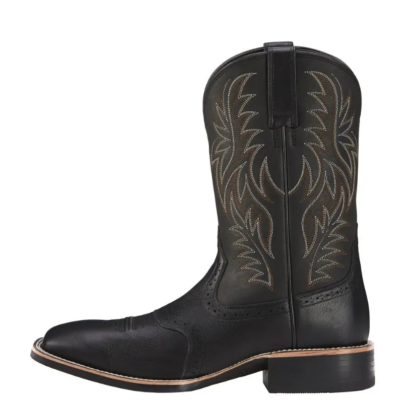 Men High Boots Embroidery Handmade Men's Boots Western Cowboy Boot Pointed Toe Boots Hand Stitching Outdoor Men's Shoes