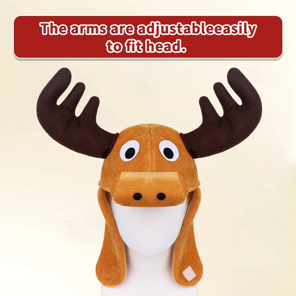 Animal Deer Hat Plush Cute Antlers Headwear Party Cosplay Costume Headpiece Accessory