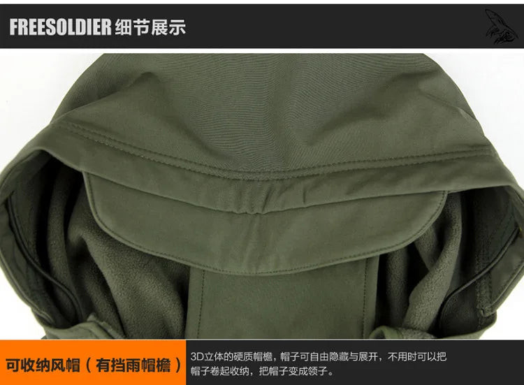 New Fishing Outdoor Jackets Suit Men's Winter Warm Plus Velvet Soft Shell Pants Fishing Ski Mountaineering Clothing Cold Fleece
