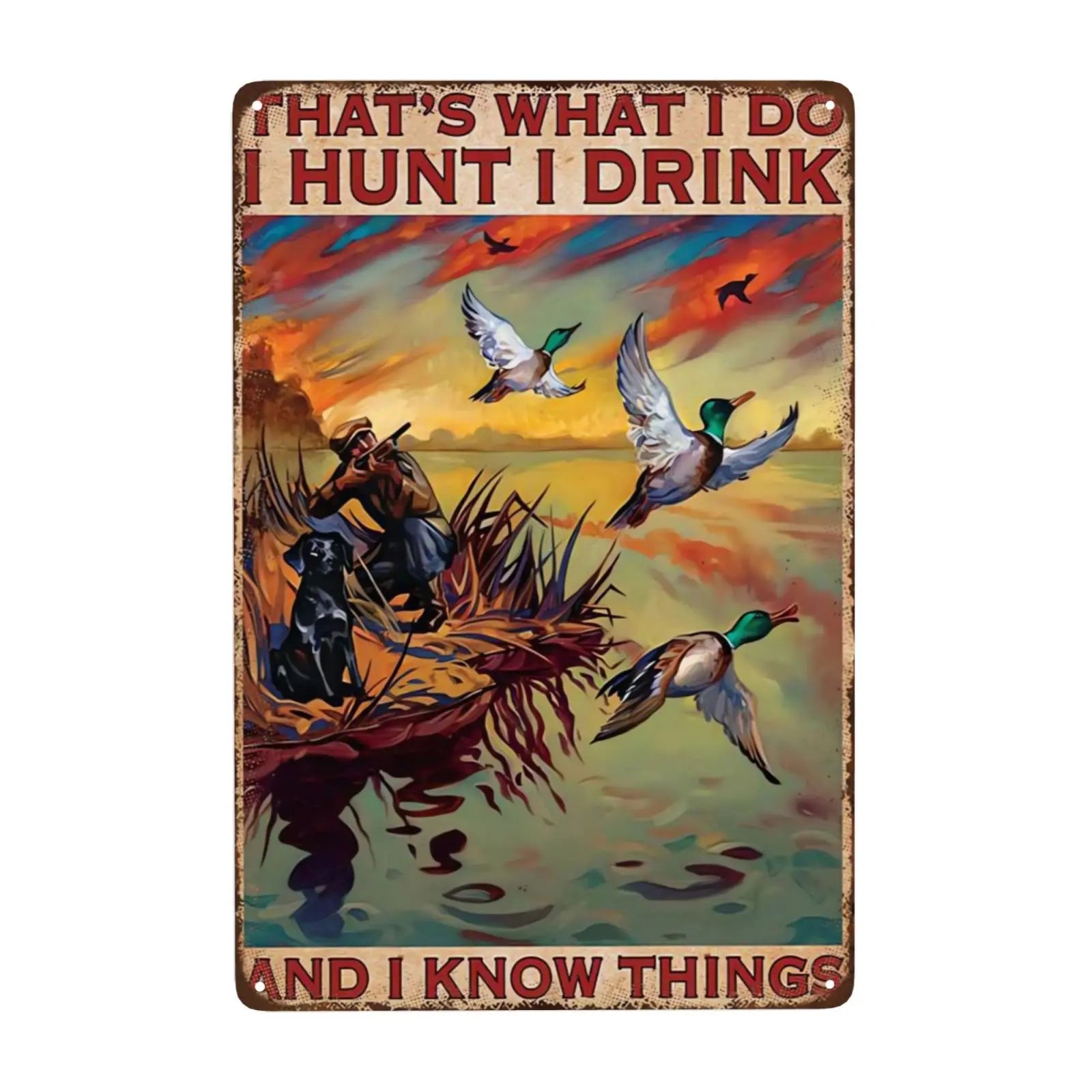 1pc, Hunting Signs for Room Hunter's Prayer Bear Deer Bird Metal Sign Decor Wall Art for Men Home Bar Garage Bathroom 12x8 In