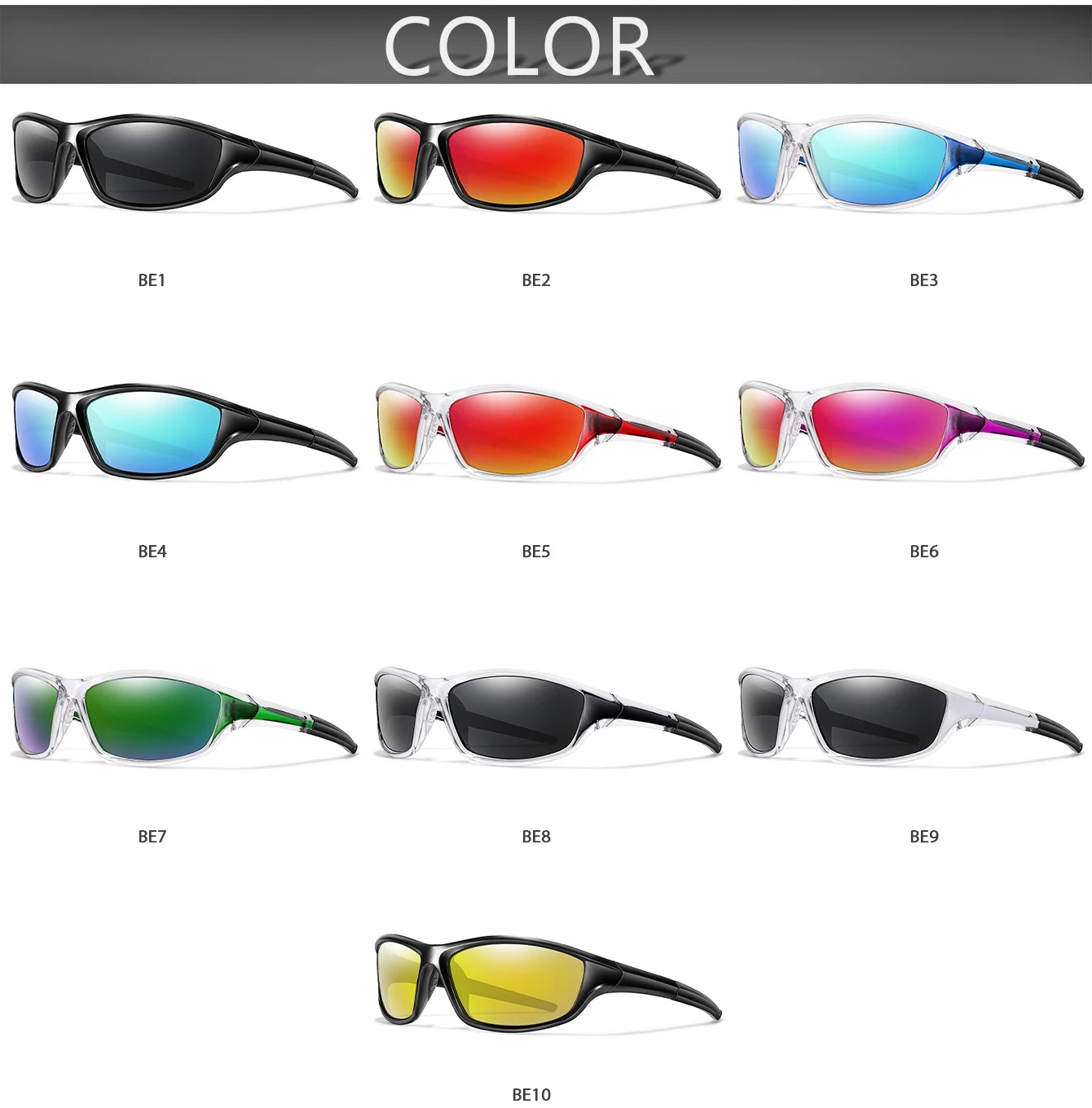 Polarized Fishing Sunglasses Men And Women Sports Colorful Glasses with UV protection for Outdoor Running, Hiking, Cycling