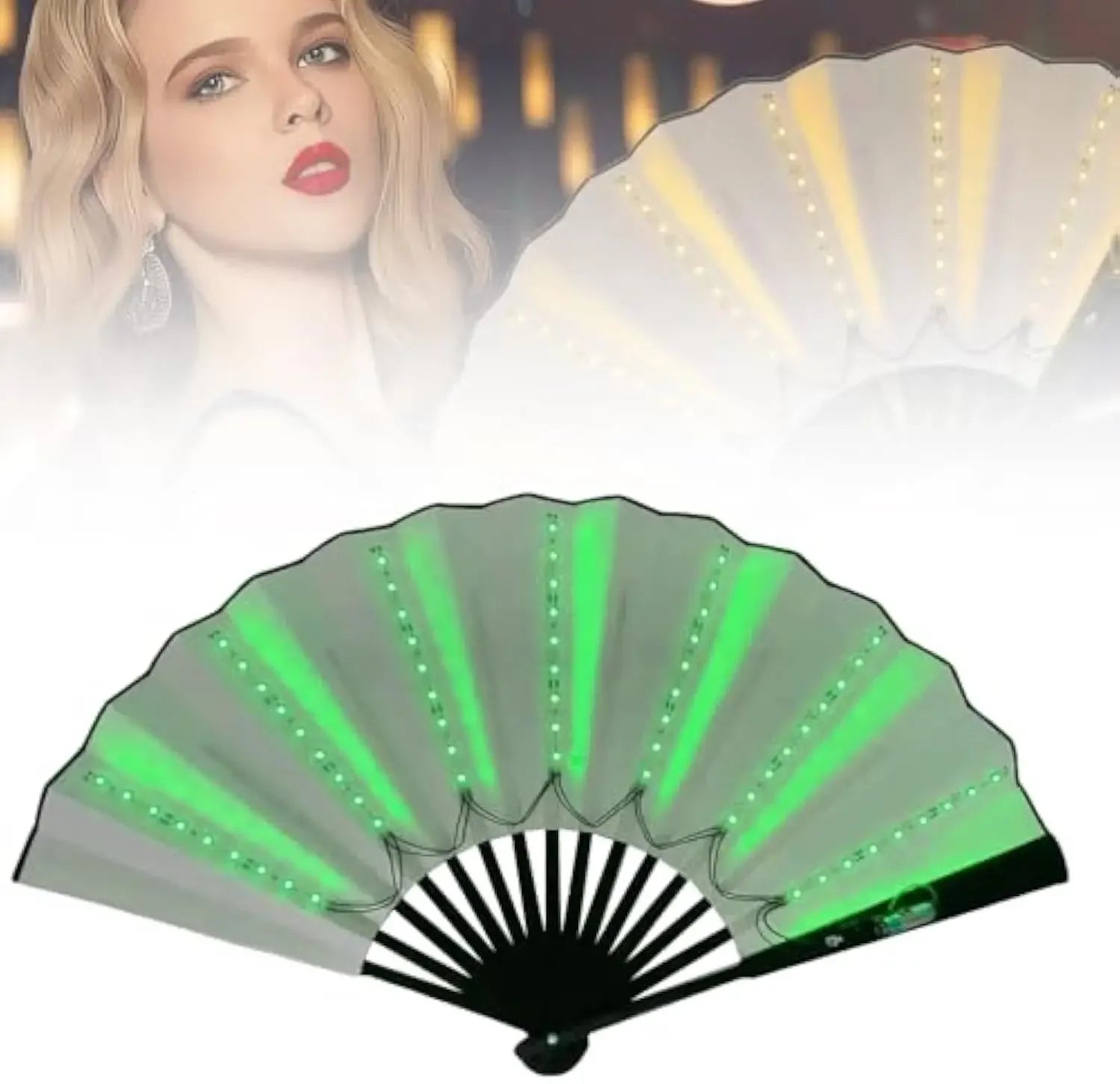 Party Led Hand Fan,, Line Dance Popping Fans, Boots On The Ground Fan,Hand Fan Glowing Stage Performance, Birthday Wedding Decor