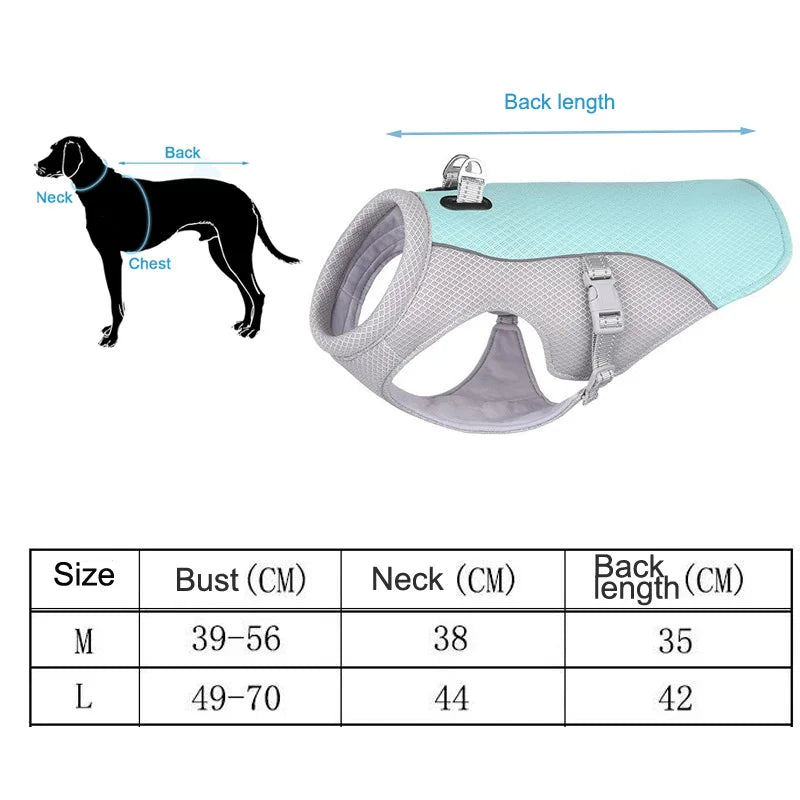 Summer cool cool down Gear for Dogs, Dog Cooling Vest UV Sun Protection - Lightweight,Dog Anxiety Relief Vest During Hot Days