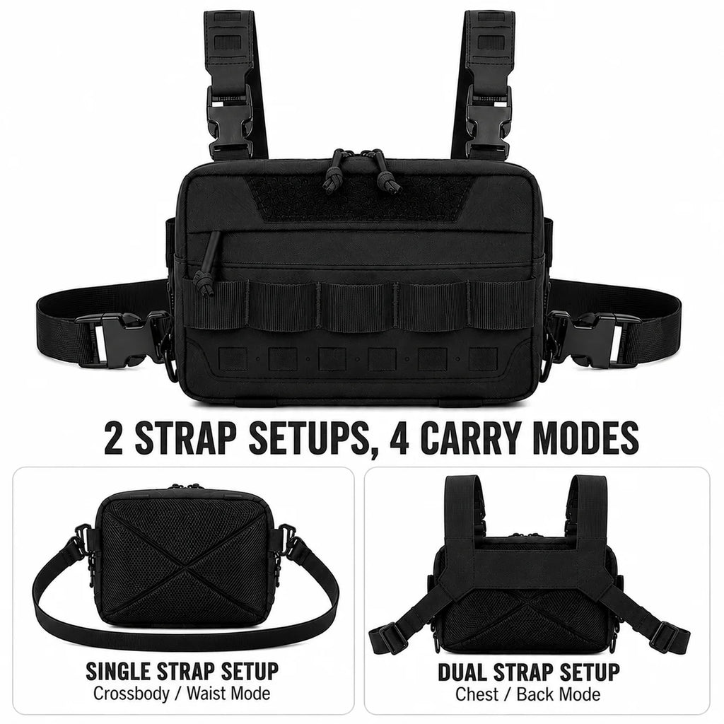 Chest Bag Fishing Waist Bag Fishing Quick Access Lure Fishing Bag Outdoor MOLLE Tackle Bag for Hiking Camping Cycling