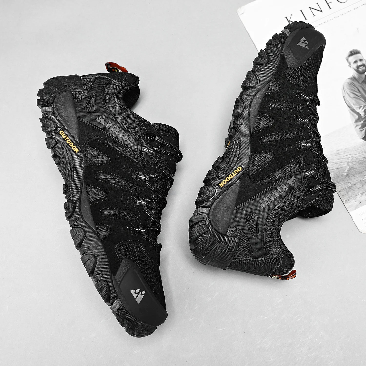 Men's Hiking Shoes Suede Leather Outdoor Shoes Wear-resistant Men Trekking Walking Hunting Tactical Sneakers